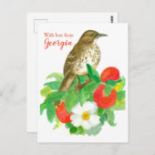 Bruine Thrasher met liefde uit Georgië Briefkaart (Voorkant / Achterkant)
