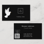 Bruine thuisservice zwarte witte duif QR-code Visitekaartje (Voorkant / Achterkant)