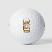 Bruine Tiki Sculptuur Thunder_Cove Golfballen (Voorkant)