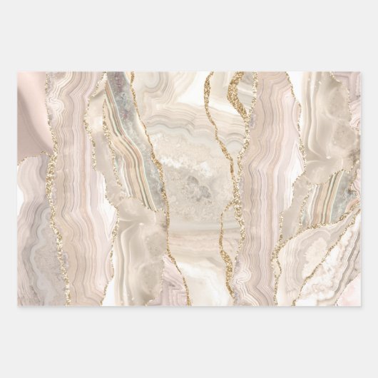 Bruine tinten agaat inpakpapier vellen (Voorkant 2)