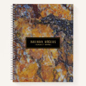 Bruine tinten faux marmeren print notitieboek (Voorkant)