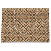 Bruine tinten geometrisch patroon groot cadeauzakje (Voorkant)