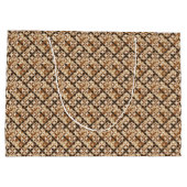 Bruine tinten geometrisch patroon groot cadeauzakje (Achterkant)