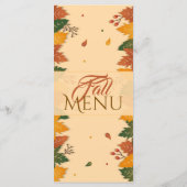 Bruine tinten Herfst Autumn Leaves Flat Menu (Achterkant)