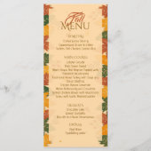 Bruine tinten Herfst Autumn Leaves Flat Menu (Voorkant)