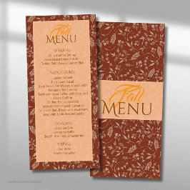 Bruine tinten Herfst Herfstbladeren Plat Menu