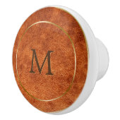 Bruine tinten  kunstleder keramische knop (Rechts)