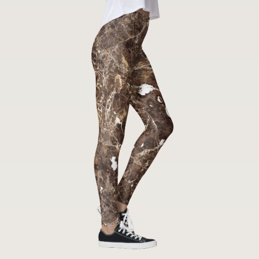Bruine tinten marmer en wit leggings (Rechts)