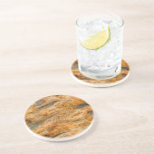 Bruine tinten natuurlijke boom schors patroon text zandsteen onderzetter (Zijkant)