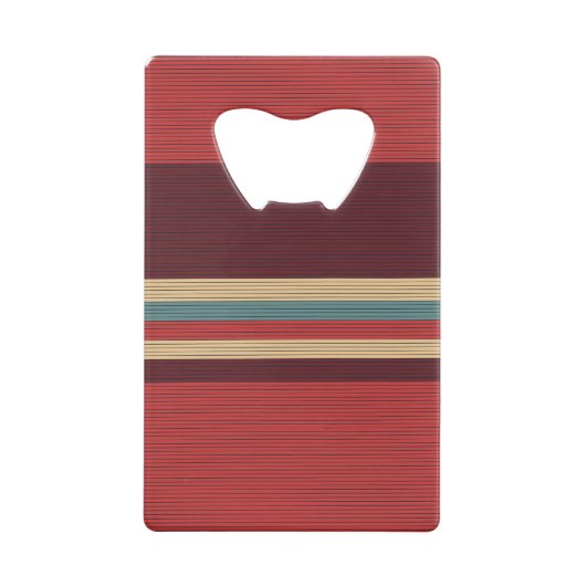 Bruine tinten Streep Creditkaart Flessenopener (Achterkant)