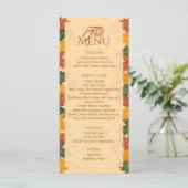 Bruine tinten van Herfst Herfstbladeren Plat Menu (Staand voorkant)