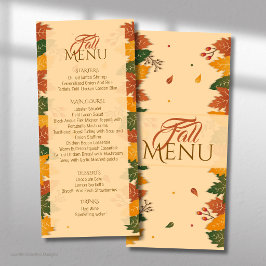 Bruine tinten van Herfst Herfstbladeren Plat Menu