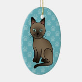 Bruine tonkinese kat keramisch ornament (Rechts)