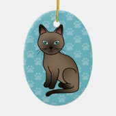 Bruine tonkinese kat keramisch ornament (Voorkant)