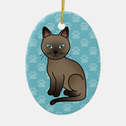 Bruine tonkinese kat keramisch ornament (Voorkant)