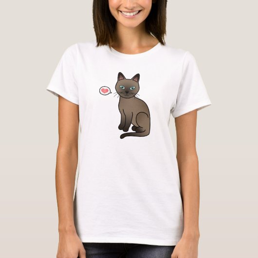 Bruine Tonkinese Kat Liefde T-shirt (Voorkant)