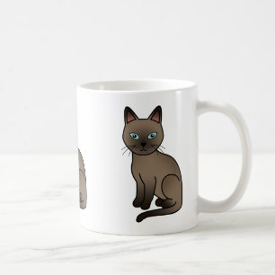 Bruine Tonkinese Kat Schattige Cartoon Illustratie Koffiemok