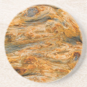 Bruine tonnen Natuurlijke boomschors Textielstruct Zandsteen Onderzetter