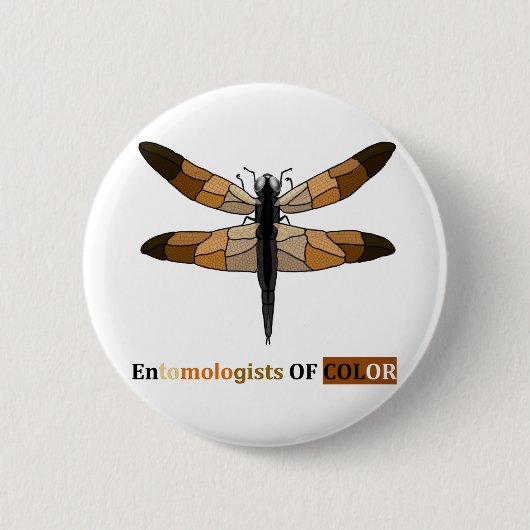 Bruine-toondragonfly Ronde Button 5,7 Cm (Voorkant)