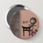 Bruine Torii bamboeperzik Ronde Button 4,0 Cm (Voorkant /achterkant)