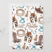 Bruine touw tekst Eerste rodeo 1e verjaardag Kaart (Achterkant)