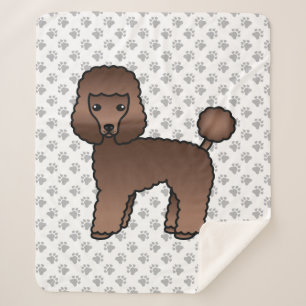 Bruine Toy Poodle Schattige Cartoon Hond Sherpa Deken