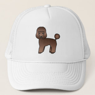 Bruine Toy Poodle Schattige Cartoon Hond Trucker Pet