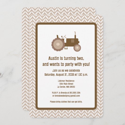 Bruine-tractoraanvinding Kaart (Voorkant / Achterkant)