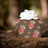 Bruine traditionele Notenkraker Soldier Kerstmis Cadeaupapier