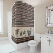 Bruine Tribal Waterverf Woodland Animal Forest Douchegordijn (In situ)