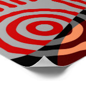 Bruine tribale geometrische achtergrond in blok pa poster (Hoek)