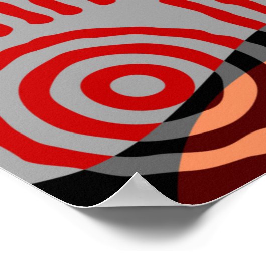 Bruine tribale geometrische achtergrond in blok pa poster (Hoek)