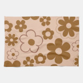 Bruine tropische bloemen botanische lente zomer theedoek (Horizontaal)