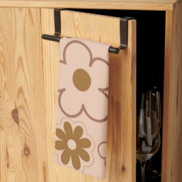 Bruine tropische bloemen botanische lente zomer theedoek