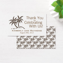 Bruine tropische tweekleppige palmbomen voor Label Visitekaartje