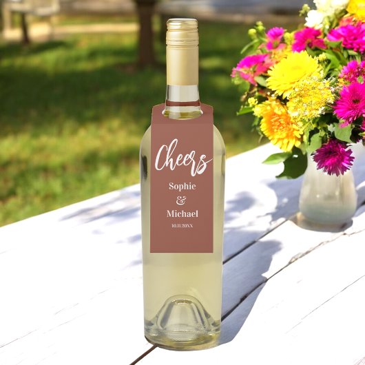 Bruine Trouwfeest Terracotta   Flessenhanger