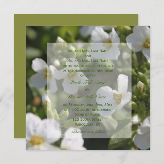 bruine tuinbloemen bruiloft kaart (Voorkant / Achterkant)