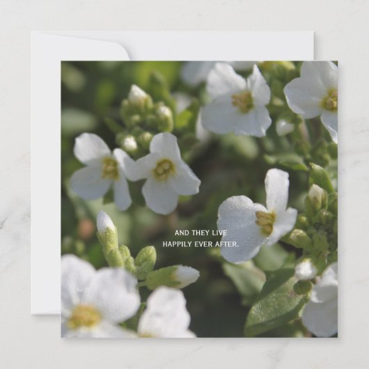 bruine tuinbloemen bruiloft kaart (Achterkant)