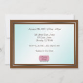 Bruine Turquoise Butterfly Baby Shower Uitnodiging (Achterkant)