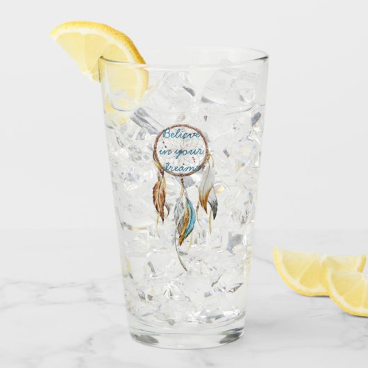 Bruine Turquoise Dream Catcher Glas (Voorkant ijs)