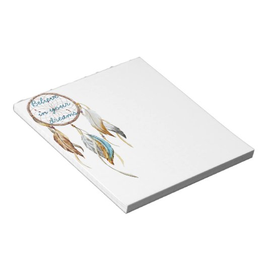 Bruine Turquoise Dream Catcher Notitieblok (Schuin)