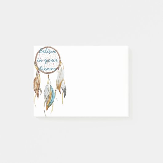 Bruine Turquoise Dream Catcher Post-it® Notes (Voorkant)