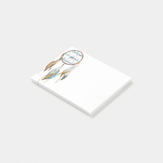 Bruine Turquoise Dream Catcher Post-it® Notes (Schuin)
