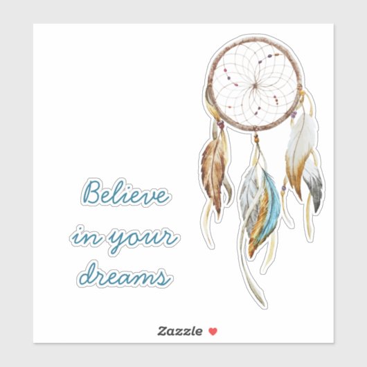 Bruine Turquoise Dream Catcher Sticker (Vel)
