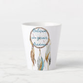 Bruine Turquoise Droomvanger Latte Mok (Voorkant)