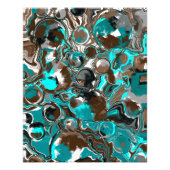 Bruine, turquoise en zwart marmeren baan foto afdruk (Voorkant)