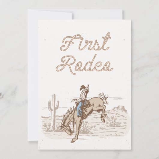 bruine tweeling eerste rodeo 1e verjaardag kaart (Achterkant)