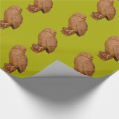 bruine uil cadeaupapier (Hoek)