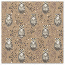 Bruine Uil Geïllustreerd Bospatroon