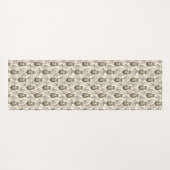 Bruine Uil Geïllustreerd Bospatroon Yogamat (Achterkant (horizontaal))